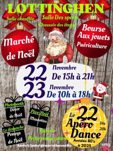 Marché de Noel à la Salle des Sport à Lottinghen le Samedi 22 et Dimanche 23 Novembre 2025